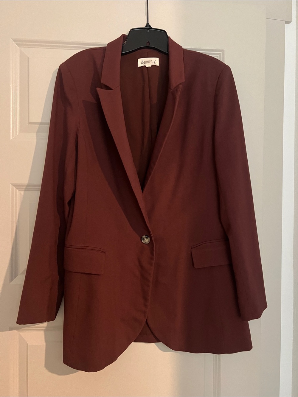 Marled Women's Burgundy Single-Button Blazer